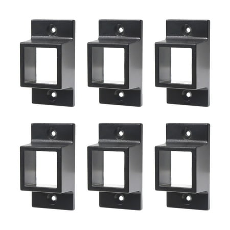 

Plum Fittings Aluminum Fence Standard Wall Mount 1 x 1 for Rails - Residential Rail Mounts | Black | Pack of 6
