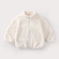 thumbnail image 1 of LSLJS Manteau en Polaire pour Bébé Fille Garçon Fermeture Éclair Couleur Unie Épais Manteau Chaud pour Enfants, Manteau Bébé (4-5 Ans, Blanc), 1 of 6
