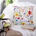 thumbnail image 3 of 26x26 Pillow Covers Set of 2, Floral Throw Pillow Covers Decorative Couch Cushion Case, Red Yellow Pink Blue Flower Purple Lavender Leaf Microfiber Square Pillowcases for Bedroom Car Living Room, 3 of 7