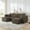 Brown + Foam + 3 Seat, variant on 94.1" Modular Couch, Comfy Sectional Couch for Living Room, Compressed Corduroy Sofa, Compact Modular Sectional, Space-Saving Efficient Design, Beige