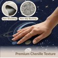 thumbnail image 6 of ODIKA 6'x9' Washable Area Rug Starry Motifs Planetary Planets Stars Themed Large Galaxy Nebula Playful for Queen Size Bedroom, Under Bed, Master Suite, Easy Care, Non-Shedding, 6 of 7