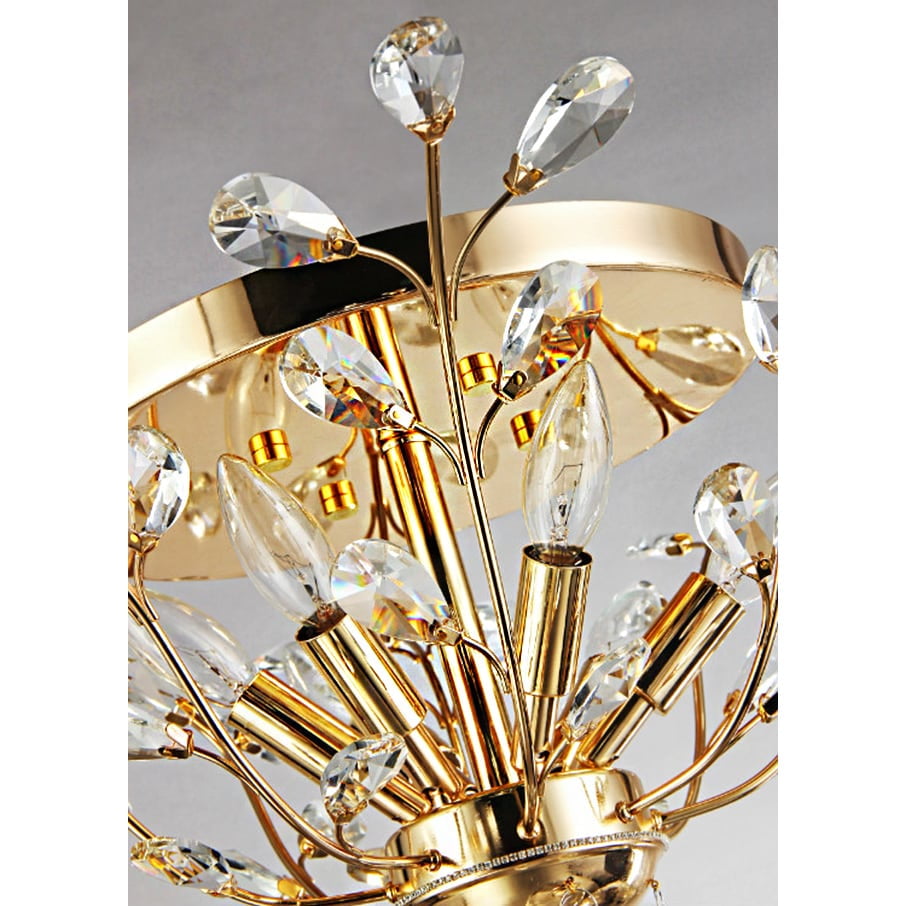 HomeRoots Decor Ava 6-light Gold 27-inch Crystal Flush Mount