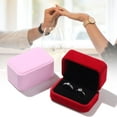 thumbnail image 4 of Engagement Exquisite Wedding Storage Box Couple Double Ring Box Display Box Velvet Jewelry Case WINE RED, 4 of 8