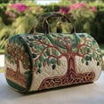thumbnail image 3 of Dwellin Large Quilted Duffle Bag for Women Floral Print Barrel Overnight Weekender Handbag Travel Holiday Top Handle Satchel D-B 18*9*9", 3 of 7