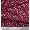 thumbnail image 2 of Soimoi Tissu Rouge Moss Georgette Texte & Imprimé Papillon au Mètre 42 Pouces de Large, 2 of 5