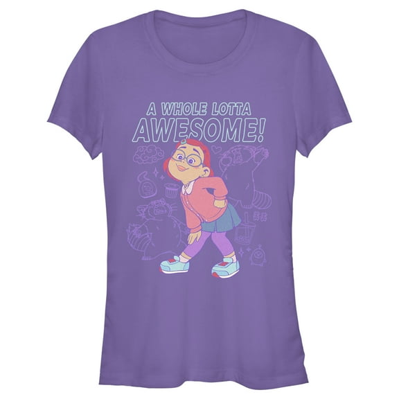 Junior's Turning Red A Whole Lotta Awesome Graphic Tee Purple Small