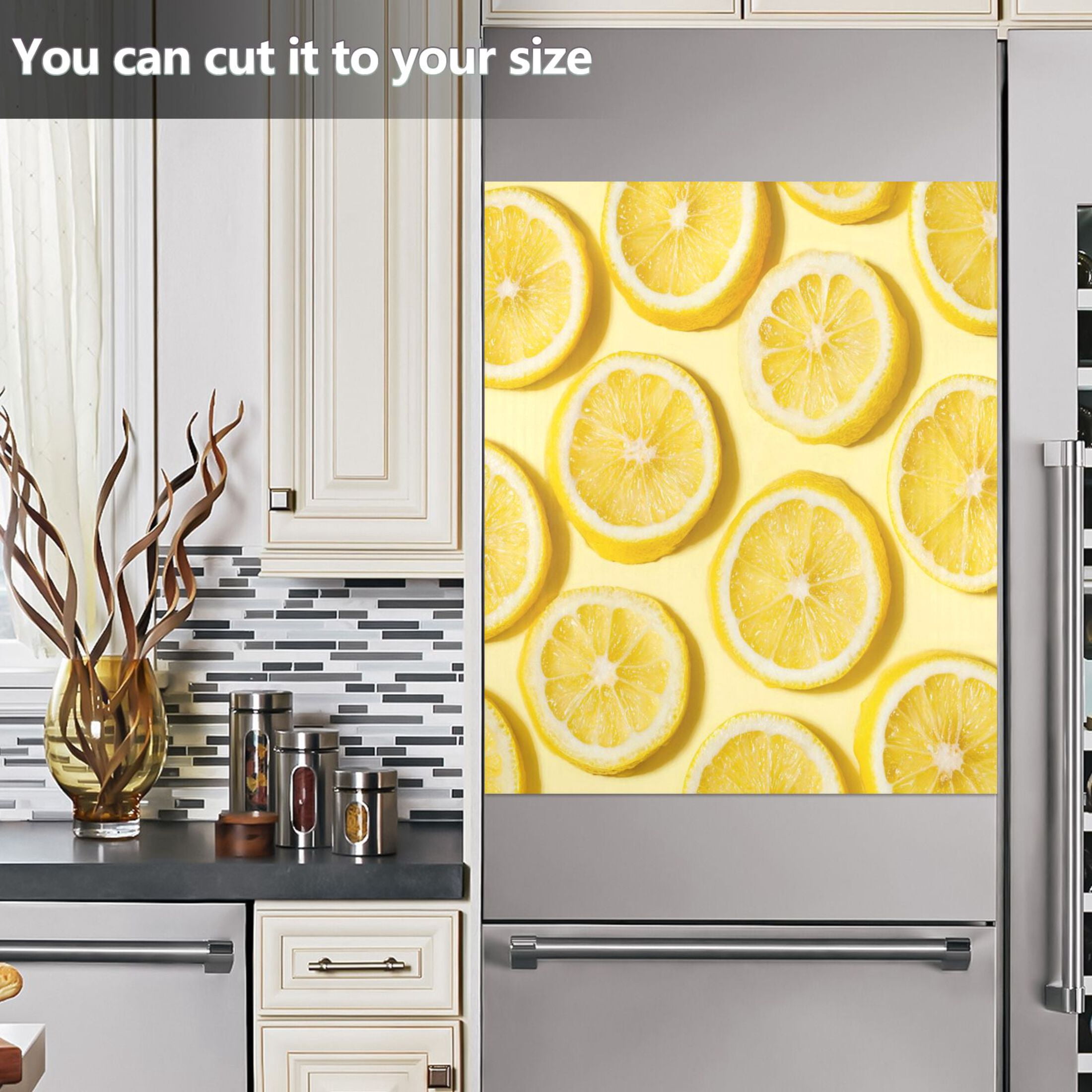 IAUYY Magnetic decorative sticker - 23x26 Inch PVC Refrigerator Decorative Cover, Removable DIY Art for Kitchen Appliances Light and Transparent