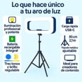 thumbnail image 3 of Aro de Luz LED Rectangular 20W Recargable con Trípode 2.1m y Soporte Celular  Iluminación Profesional para Fotografía, Maquillaje y Video Streaming, 3 of 9