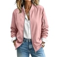 thumbnail image 2 of Women's Bomber Jackets,&nbsp;Lightweight Long Sleeve Zip up Coat, Fashion Casual Windbreaker Fall Jackets with Pockets Outerwear, 2 of 6