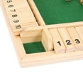 thumbnail image 2 of PENGXIANG 1-4 Players Shut The Box Dice Game  Wooden Board Table Math Game with 2 Dice and Shut-The-Box Instructions for Kids Adults  Family Classroom Home or Pub, 2 of 10