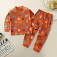 thumbnail image 2 of Godom Toddler Boy Outfits 2Pcs Long Sleeve Graphic Print Sweatshirt Pants Suit Fall Winter Clothes, 2 of 4