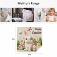 thumbnail image 5 of Happy Easter Cloth Napkins, Bunny Eggs Spring Flowers Butterfly Wooden Grain Washable and Reusable Dinner Napkins Set of 6, Table Napkin for Kitchen Party Birthday Wedding Hotel Housewarming 20"x20", 5 of 9
