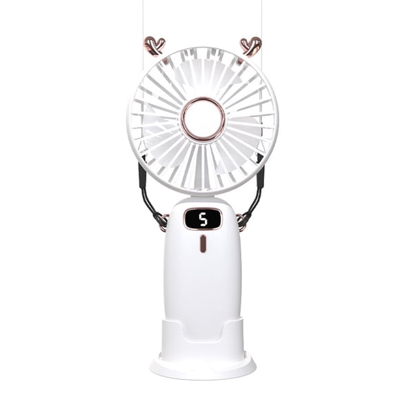 Wosthever Ventilador portátil Animal Ear Pantalla digital Handheld Quiet Running Ventiladores de refrigeración alimentados por batería Type2 NO2