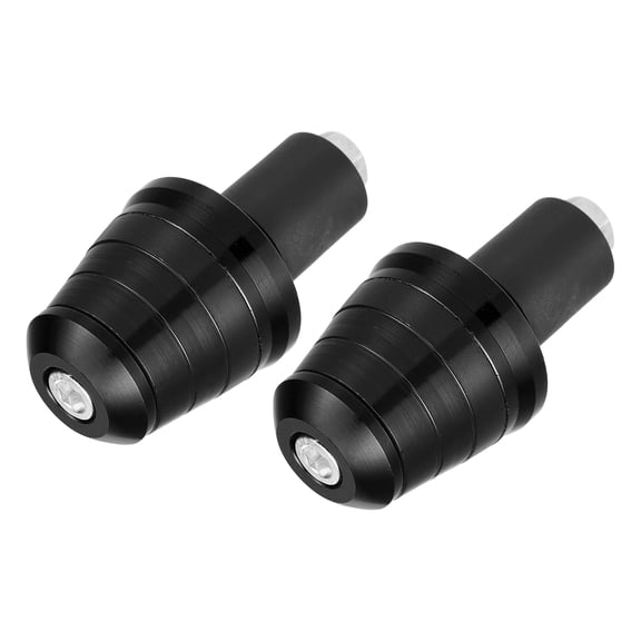 Unique Bargains 2 Pcs Motorcycle Handlebar End Plug Aluminum Alloy 7/8" 22mm 33.5mm OD Fashionable Black