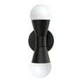 thumbnail image 1 of Dainolite Fortuna 2-Light 120W Incandescent Metal Wall Sconce in Matte Black, 1 of 1