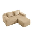 thumbnail image 5 of Newest Modular 2 Seat L Shape Sectional Boneless Sofa, Cloud Sectional Couch,Deep Seat, Modern Modular 2-Seat Sofa Couch,Throw Pillows,1 Movable Ottoman, Corduroy Fabric Camel, 5 of 11