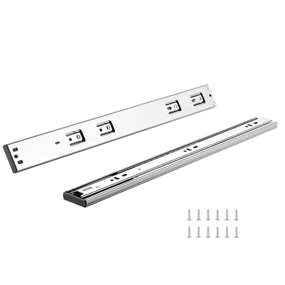 SKYSHALO 10 Sets of 18'' Drawer Tracks, Side Installation, Durable Full Stretch Steel Slides, Quiet Soft-Closing Mechanism, Kitchen Cabinet Rollers with Ball Bearings, Supports up to 100 Lbs