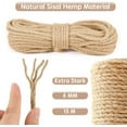 thumbnail image 2 of Cat Natural Twisted Sisal Rope Diameter 6mm Cat Scratching Post Replacement Hemp Rope for Repairing Recovering or DIY Scratcher Twine String Durable for Cats Toys Gift, 2 of 4