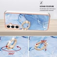 thumbnail image 3 of 360 Degree Rotating Ring Stand Case for Samsung Galaxy A14 5G,Dteck Shockproof Marble Patterned TPU Case Kickstand Slim Back Cover, Blue, 3 of 6