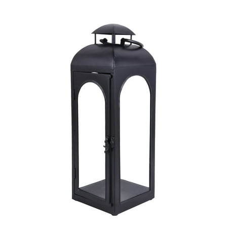 Better Homes & Gardens Black Metal Lantern Candle Holder, 18", Medium