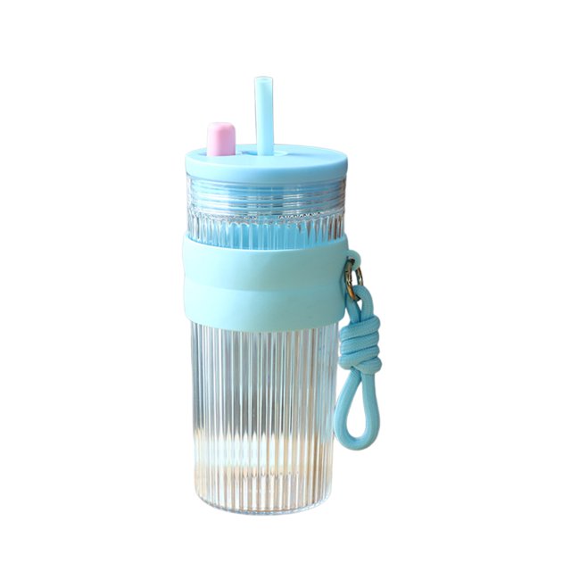 Plastic Cup With Lid And Straw 750 ml Large Capacity Heat Proof Scald Proof Drop Proof Portable Water Cup With Built In Silicone Sealing Straw