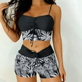 thumbnail image 6 of Jamicy Two Piece Swimsuit for Women Drawstring High Waisted Bikini Set Srting Swimsuit Spaghetti Strap Cami Top and Tie Side Shorts 2 Piece, 6 of 9