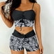 thumbnail image 1 of Traje de baño de dos piezas para mujer, trajes de baño para mujer, traje de baño bikini de dos piezas con estampado de bloques de color para mujer, 1 of 9