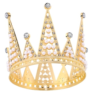 Gold Bling Jester Crown Jester Style Rhinestone Accents Alloy Crown, 3-1/4-Inch  main image 3