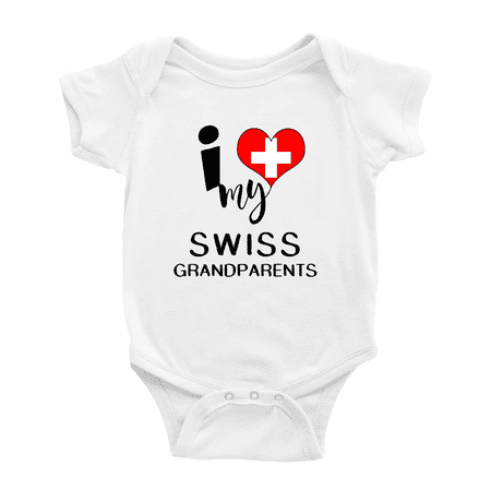 

I Heart My Swiss Grandparents Love Switzerland Flag Infant Baby Bodysuit (White 6-12 Months)