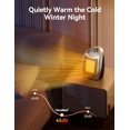 thumbnail image 5 of Neighborly Nook Portable Electric Space Heater with Thermostat, 1500W/750W Safe and Quiet Ceramic Heater Fan, Heat Up 200 Square Feet for Office Room Desk Indoor Use, Silver, 5 of 9