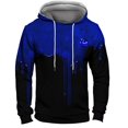 thumbnail image 6 of Men's Loose Fit Hoodie with Watercolor Print, Casual Long Sleeve Pullover Sweatshirt, Soft Brushed Fleece for Streetwear, Winter Comfort, Christmas Holiday Season,Blue,3XL, 6 of 6