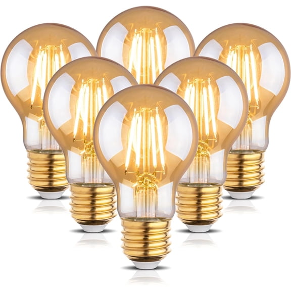 2200k YANTON Light Bulb,VintaYANTON A19 Edison Bulbs,Dimmable Amber Warm White Tone Light Bulb,Antique YANTON Filament Light Bulbs,Old Style Light Bulbs,40W/60W Equivalent,4 Watt/6 Watt,E26 Base