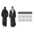 thumbnail image 5 of Robes for Men, LOFIR Long Mens Robes, Warm Soft Plush Mens Robe with Hood, Plus Size Plus Thick Robe for Men with Side Pocket and Belt, Bathrobes for Men Gifts, Gray, XL, 5 of 8