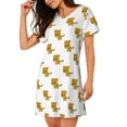 thumbnail image 2 of Vsdgher Leopard Print Pattern Womens Short Sleeve Sleepshirt Scoopneck Cute Nightdress Ruffle Comfy Nightgown, 2 of 6