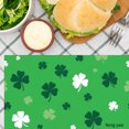 thumbnail image 3 of Amarainy Green Clover Pattern Placemats Set Of 4 For Home Kitchen Table Decor 12x18 inch, 3 of 5