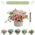 thumbnail image 3 of Artificial Potted Plant Multi-Color Rose and Hydrangea Arrangement, Decorative Ceramic Pot, Pre-Potted for Home Office Desk Entryway, Long-Lasting Colors, 3 of 5