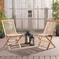thumbnail image 2 of Safavieh Marcus Outdoor Teak Wood Folding Chair - Set of 2, Natural, 2 of 13