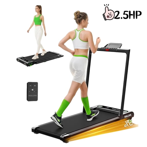 AKLUER Walking Pad with Incline, 2.5 HP Under Desk Treadmill, Quiet, Small Walking Pad with LED Display & Remote Control, Supports 330lbs