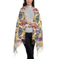 thumbnail image 2 of Honeii Butterfly 3 Print Scarf Oversized Scarf Tassel Fall Winter Thick Scarf Warm Shawl Women,Women's Scarves & Wraps, 2 of 8