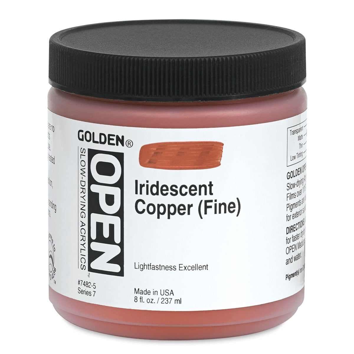Golden Open Acrylics - Iridescent Copper (Fine), 8 oz Jar