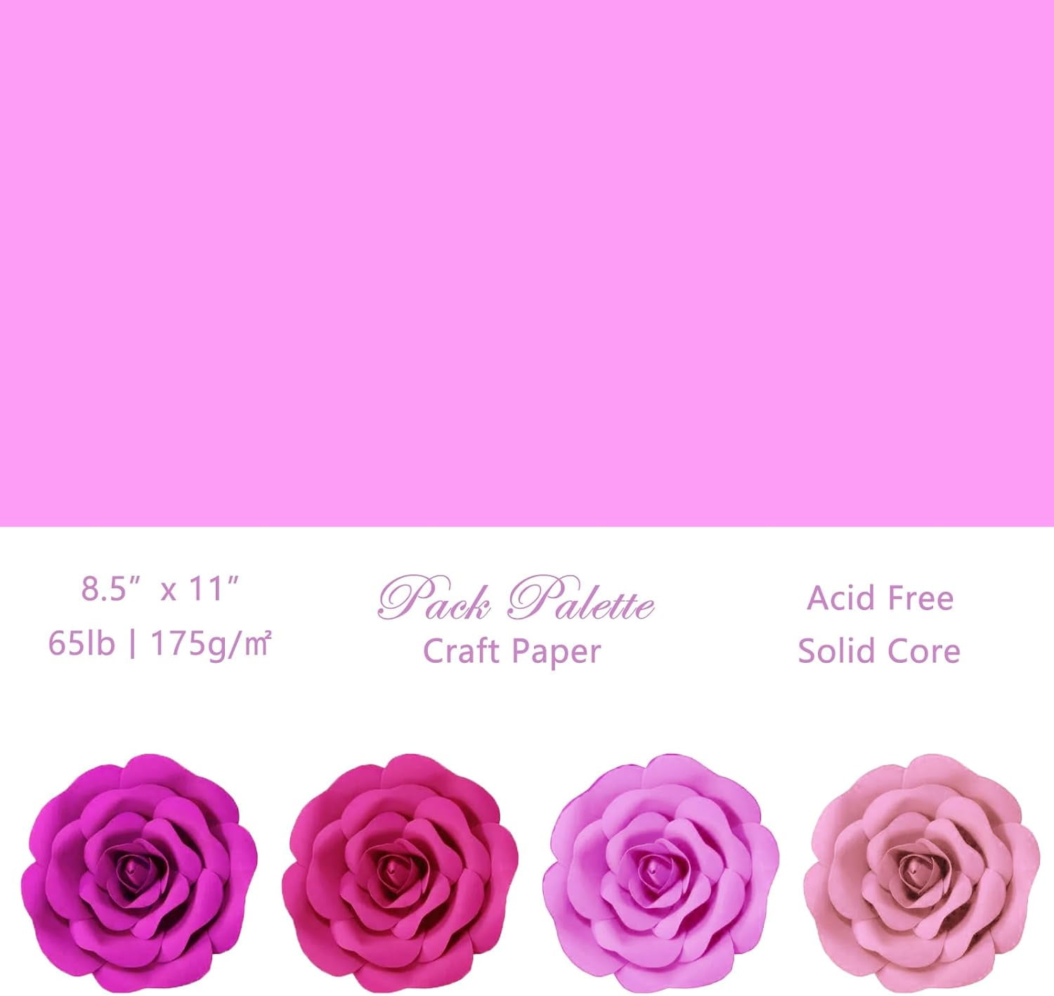 40 Sheets Pink Colored Cardstock, Art Kraft Cover Stock Paper, 65lb/175GSM for Card Construction Making, Scrapbooking, Printing, Quilling and Crafts DIY 4 Shades, 10 Sheet Each Color