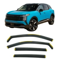 Ikon Motorsports In-Channel Window Visors Sun Shade Vent Rain Sun Shades Guards Side Deflectors for 2025-2026 Nissan Kicks Black PC Polycarbonate 4PCS