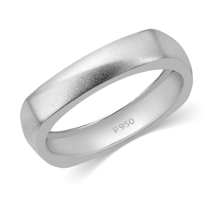 CARATS FOR YOU UNIQUE Modern Ring 950 Platinum Square Band Ring