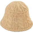thumbnail image 5 of CoCopeaunts Women Bucket Hats Thick Warm Keeping Knitted Hat Autumn Winter Casual Fisherman Hat Solid Color Crochet Bucket Cap, 5 of 8