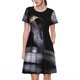 thumbnail image 1 of Balery Black Cobra Snake Vestidos sueltos de manga corta para mujer, vestidos de verano 2025, vestidos casuales de corte A con vuelo., 1 of 6