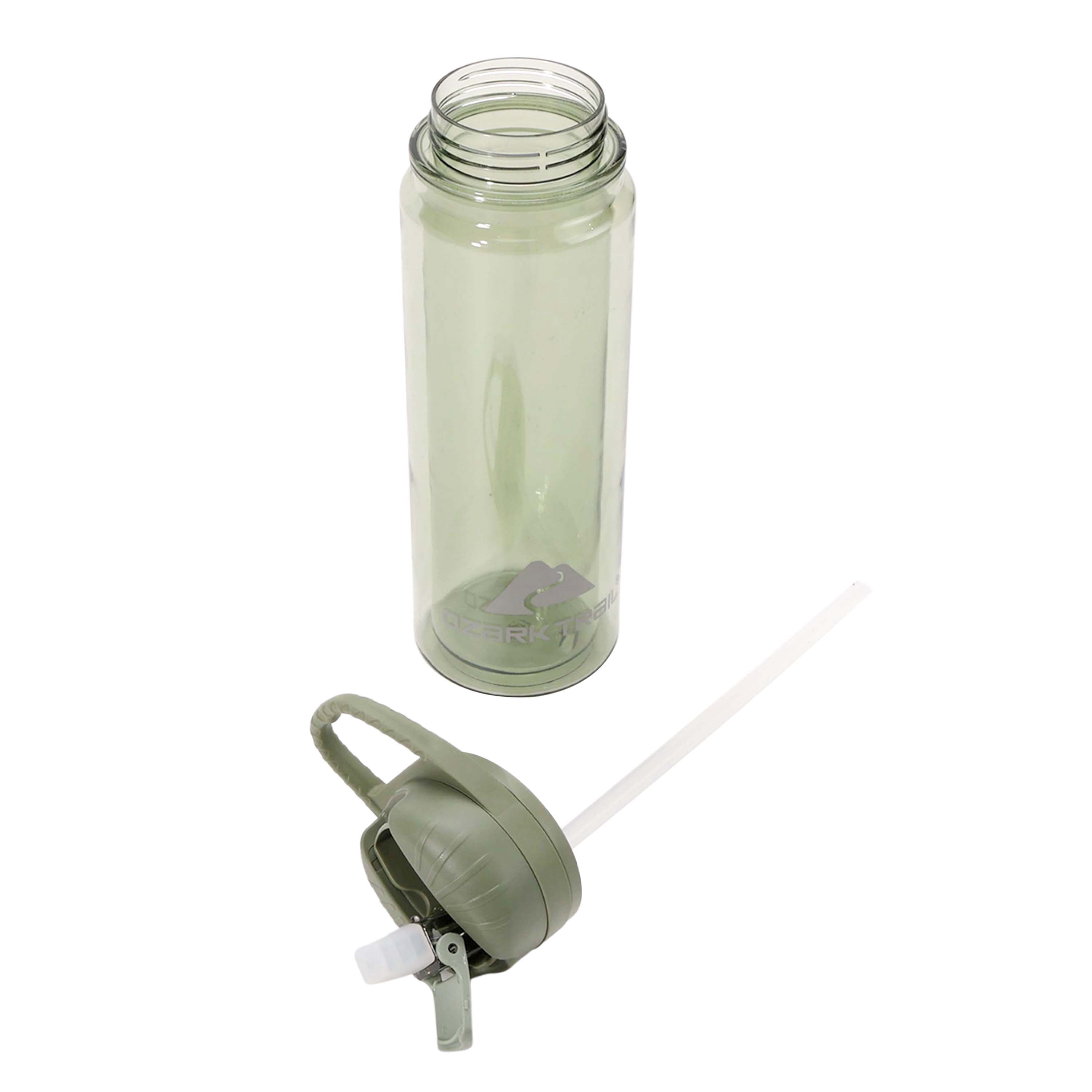 Ozark Trail 24oz DW Tritan Flip Straw Lid, Olive Green