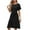 Black, variant on ZVNAΖH Womens Summer Casual Short Sleeve Swing Dress Tie Waist Knee Length Dress Crew Neck Pleated Flowy Dress