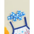 thumbnail image 6 of Aojekbee Baby Girls Shorts Set, Sleeveless Letters Print Romper with Stars Striped Shorts Hairband Summer Outfit for Independence Day, 6 of 10