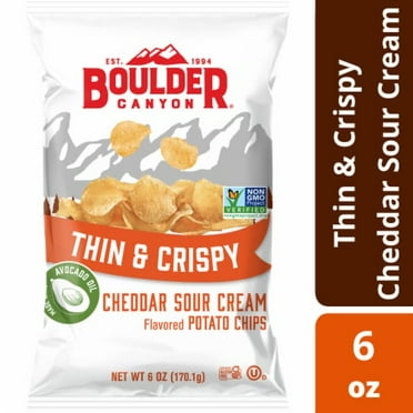2X-Boulder Canyon Cheddar Sour Cream Thin and Crispy Potato Chips - 6 oz
