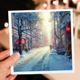 thumbnail image 7 of 3drose, Sunny Christmas Morning in a Fairy City. Snow, Decorations. Fun, Joy, 6 Greeting Cards with Envelopes, 7 of 7